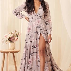 Lulu’s Dusty Pink/Purple Floral Maxi Dress